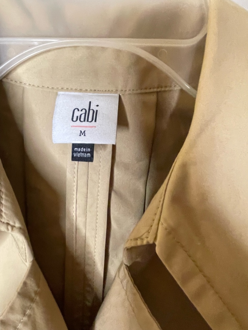 Cabi Runway Trench Coat with Navy Stripe Accents Sz M - Picture 6 of 6